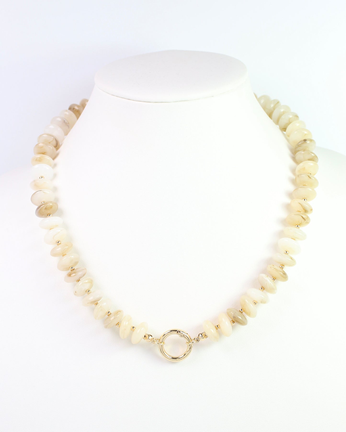 Branna Stone Necklace with Charm Toggle Natural