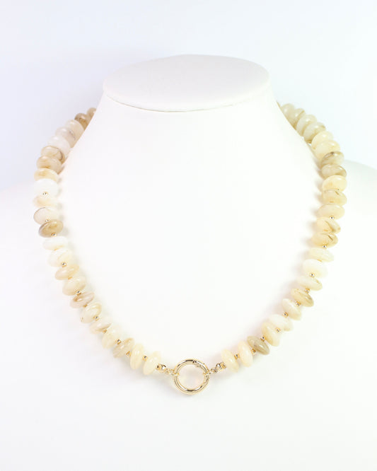 Branna Stone Necklace with Charm Toggle Natural