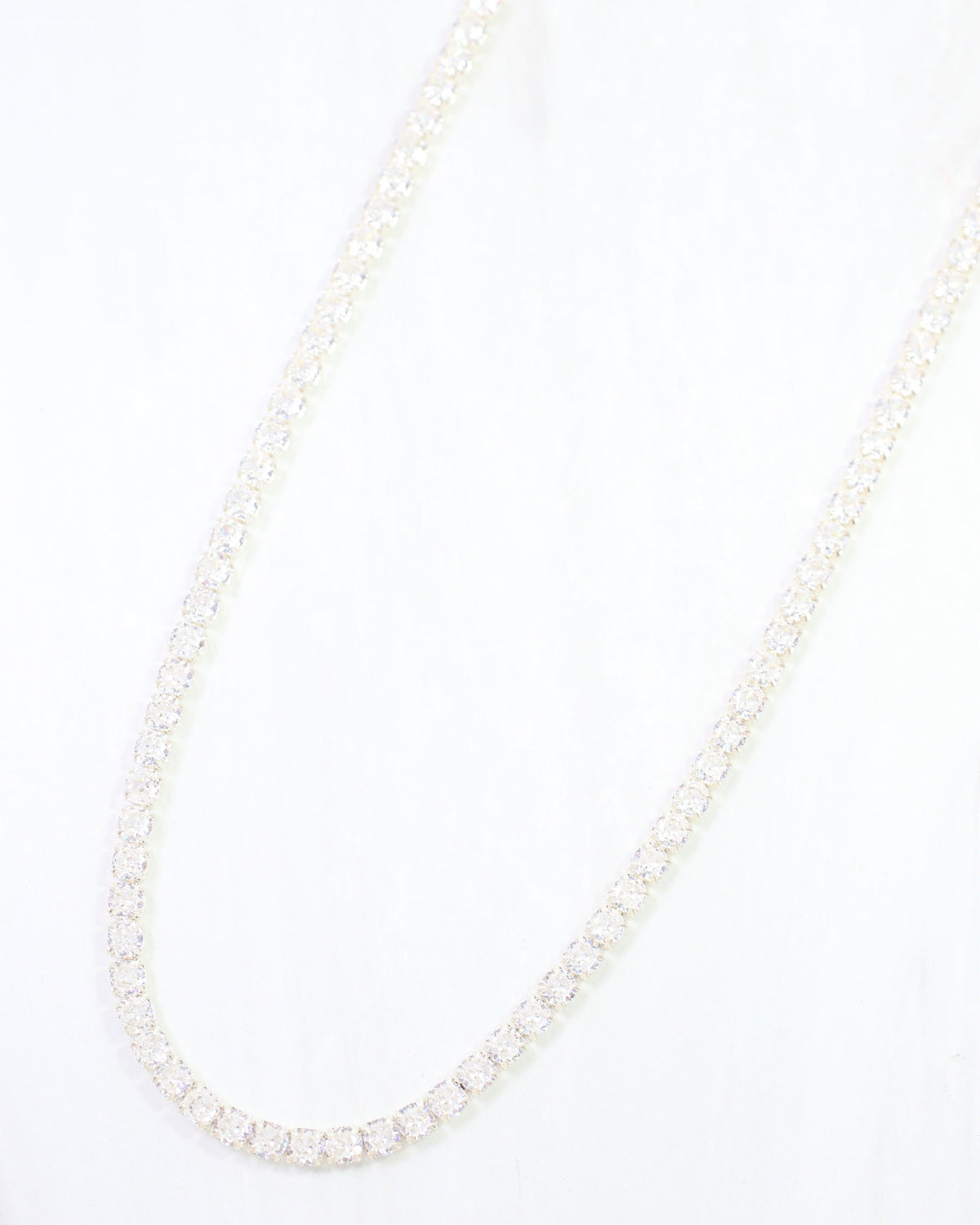 Luna Large CZ Tennis Necklace WR Silver