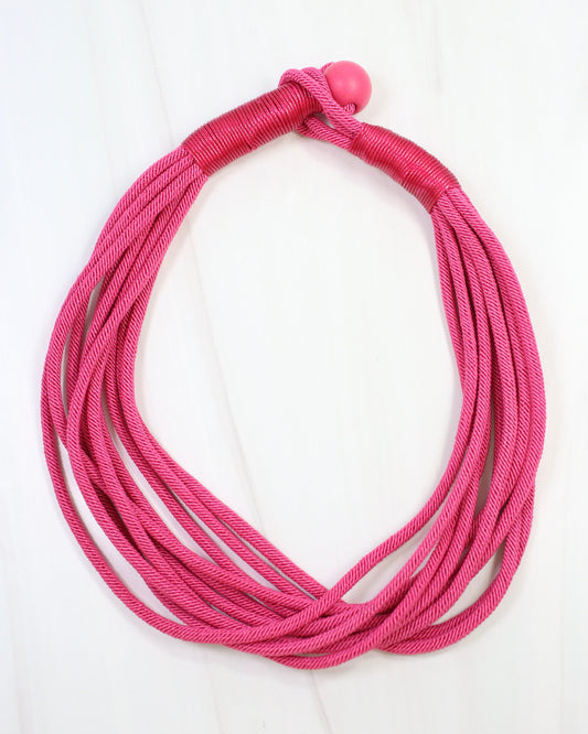 Cranston Cord Necklace Fuchsia