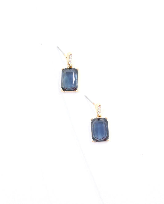 Dalton Crystal Drop Earring Sapphire