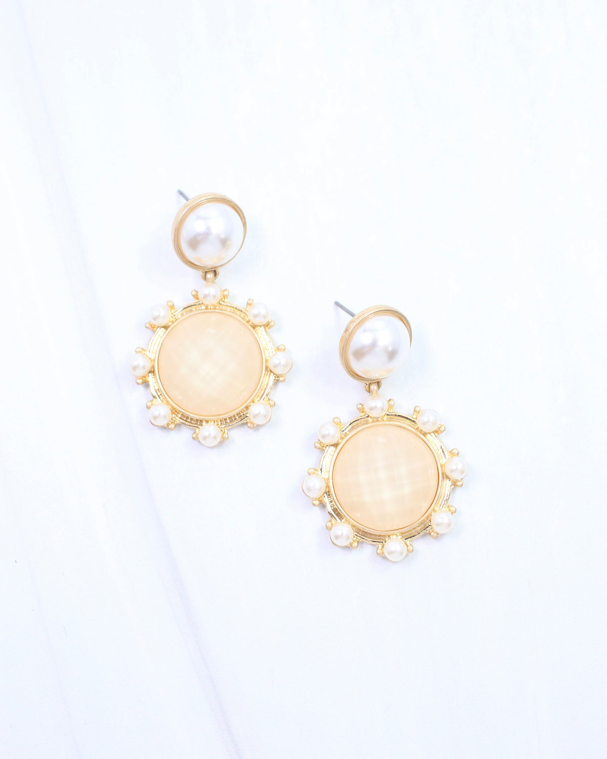 Mayra Faceted Pearl Earring Ivory