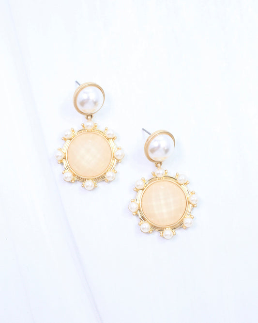 Mayra Faceted Pearl Earring Ivory