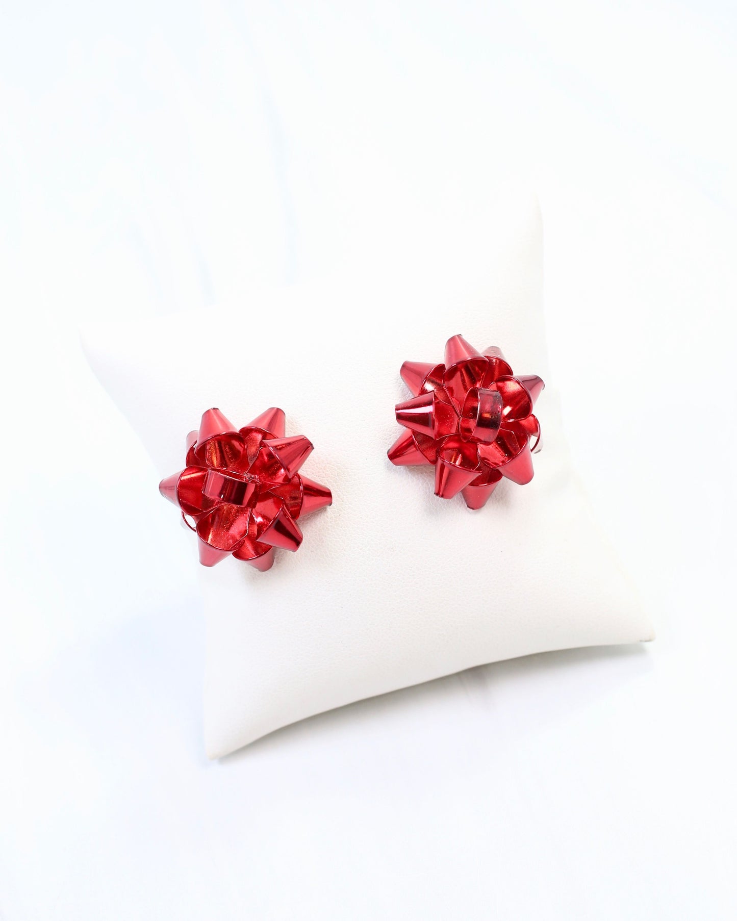 Let's Wrap Large Bow Stud Earring Red