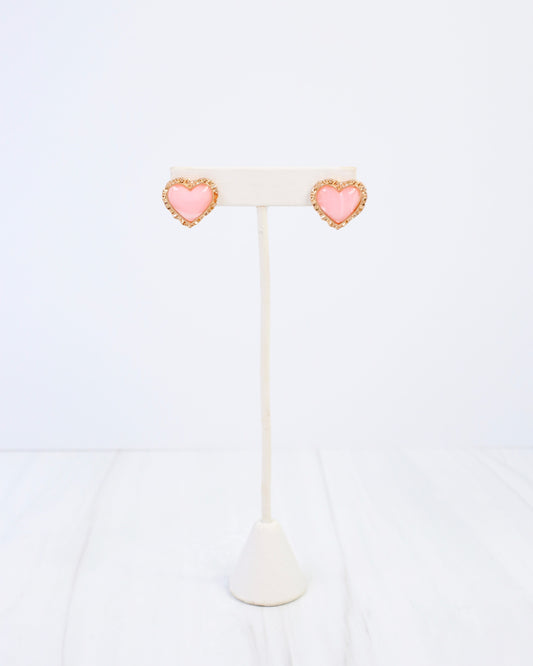 Maryville Heart Stud Earring Light Pink