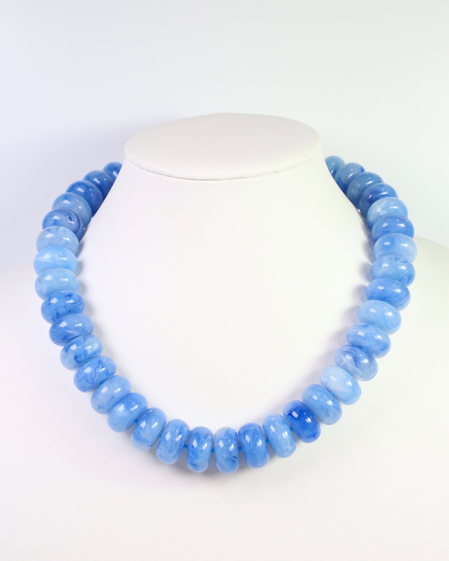 Pipestone Marble Beaded Necklace Blue