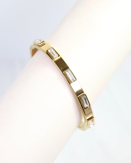 Cora CZ Cuff Bracelet WP Gold