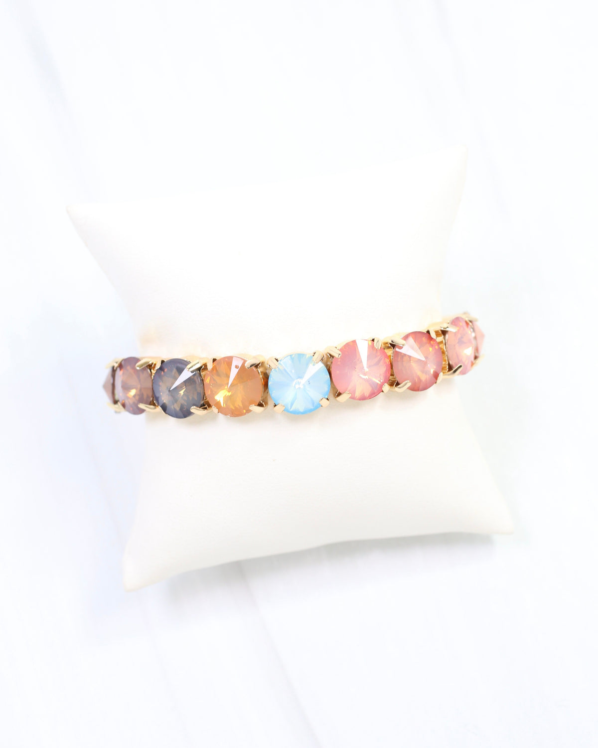 Harper Rhinestone Stretch Bracelet Earth Multi