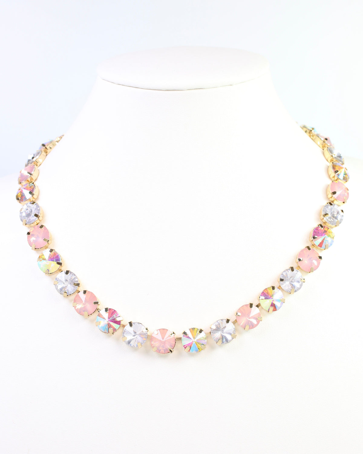 Harper Medium Rhinestone Necklace Opal Multi