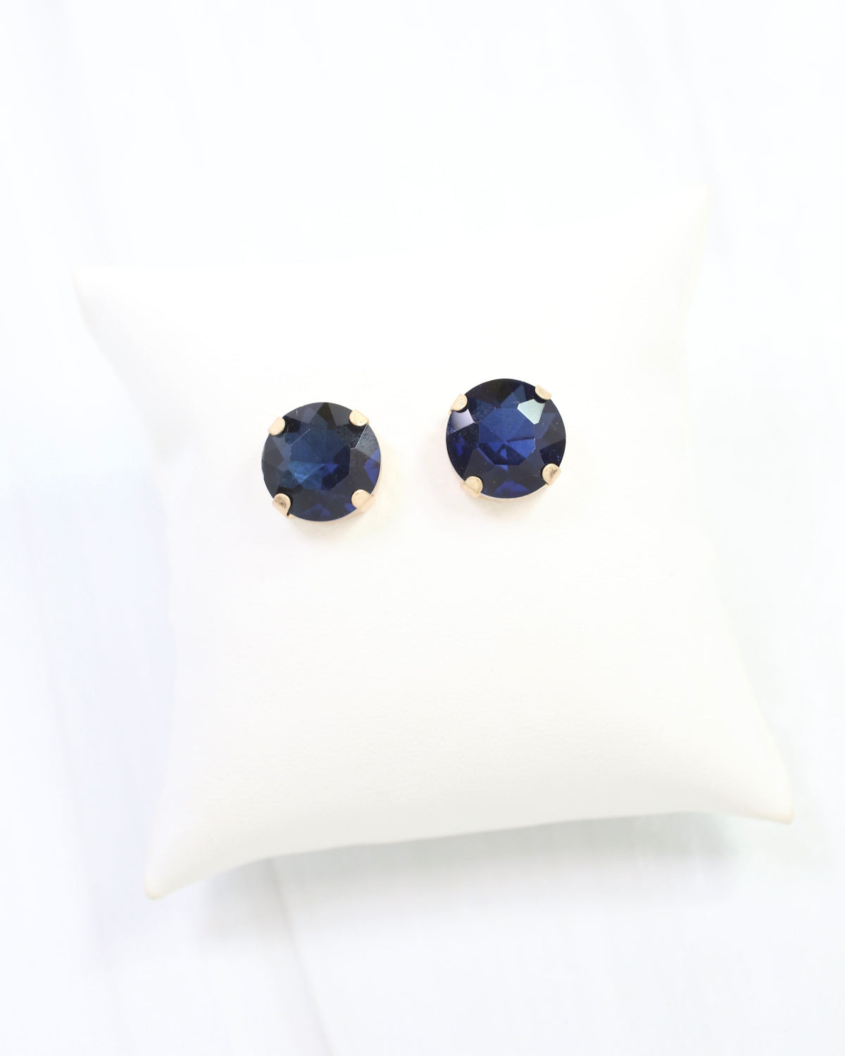 Andi Large Rhinestone Stud Earring Sapphire