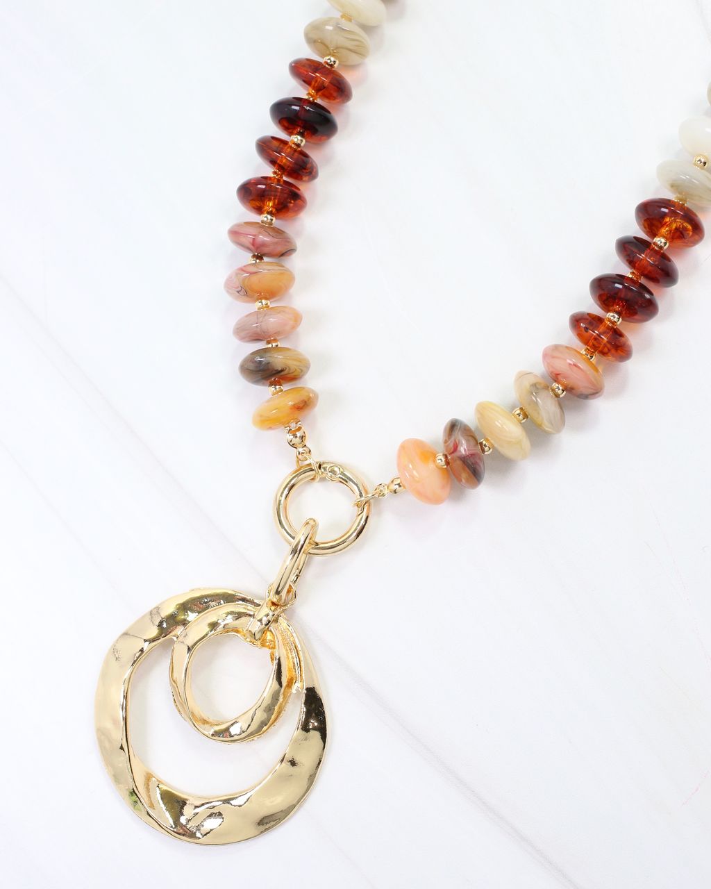 Lubec Double Hoop Charm Gold