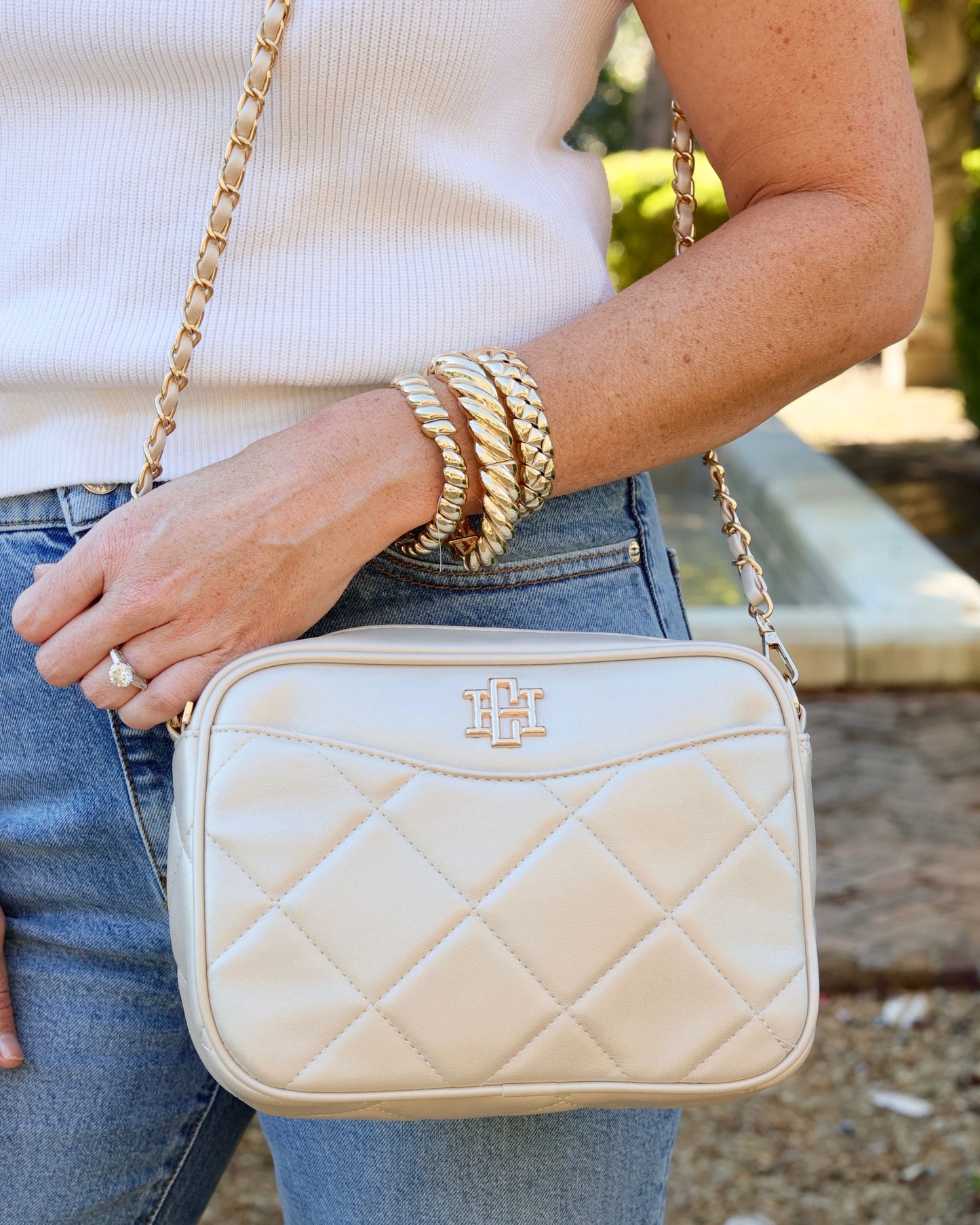 Fiona Crossbody Pearl Quilted LD