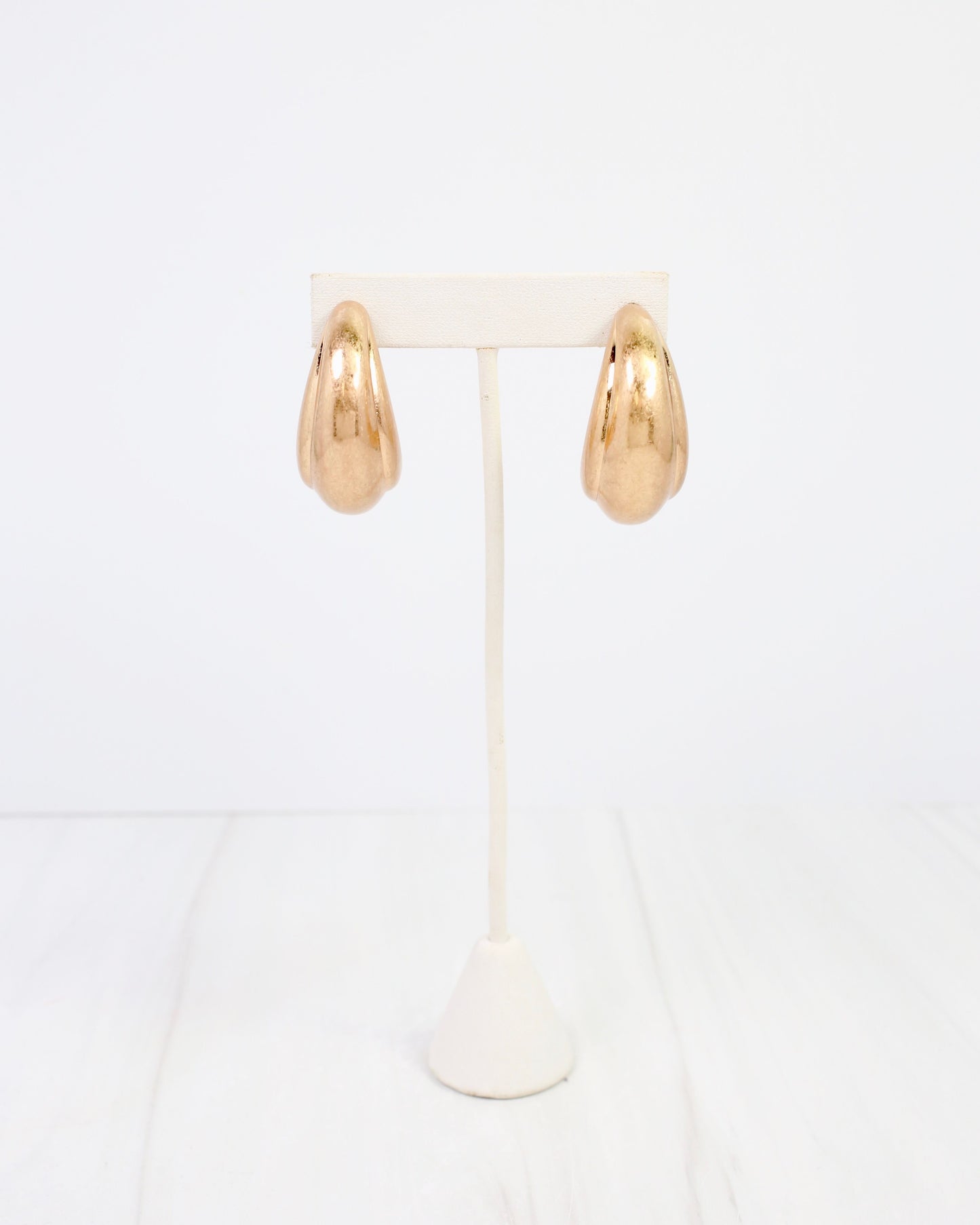 Gastonia Thick Hoop Earring Worn Gold