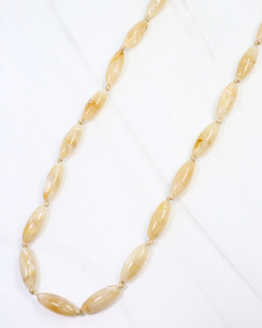 Clinton Stone Beaded Long Necklace Natural