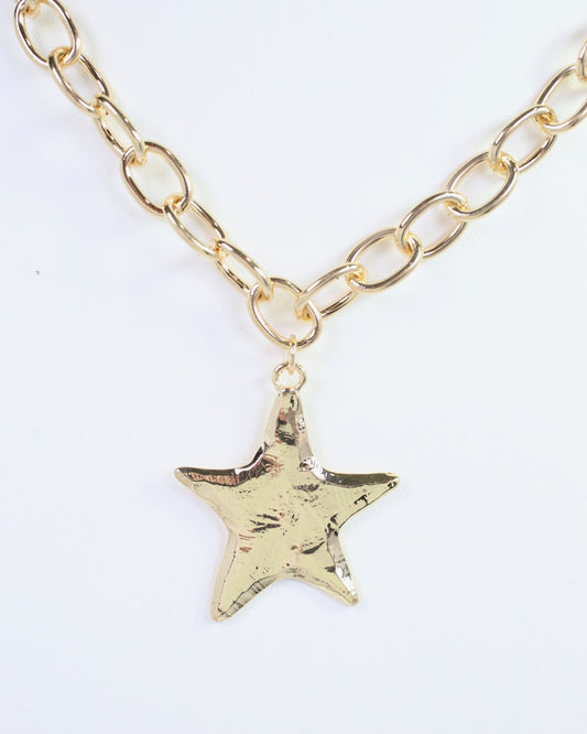 Moonie Star Link Necklace Gold