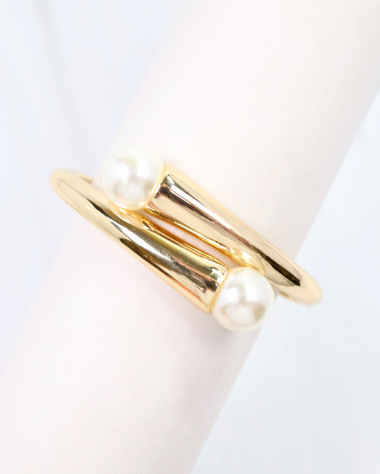 Mellish Pearl Hinged Bracelet Gold