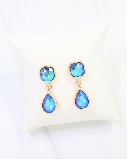Roxanne Rhinestone Drop Earring Blue AB