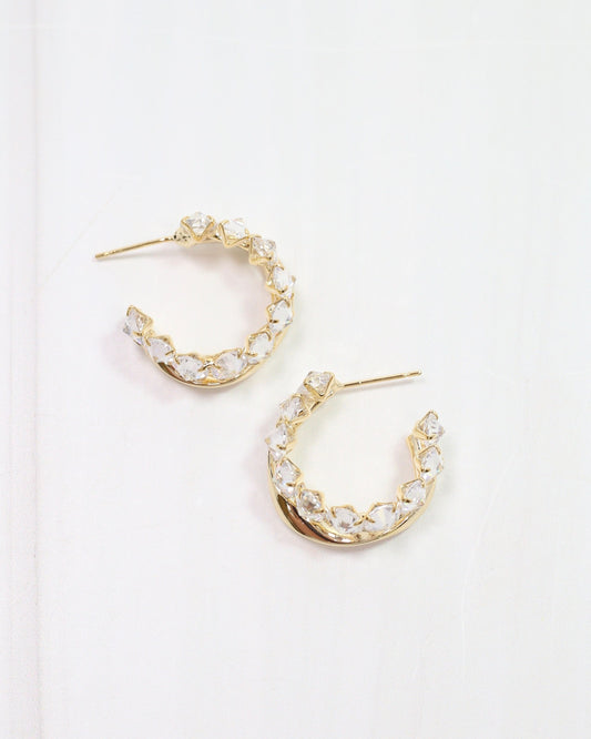 Paris Gold and CZ Hoop Gold
