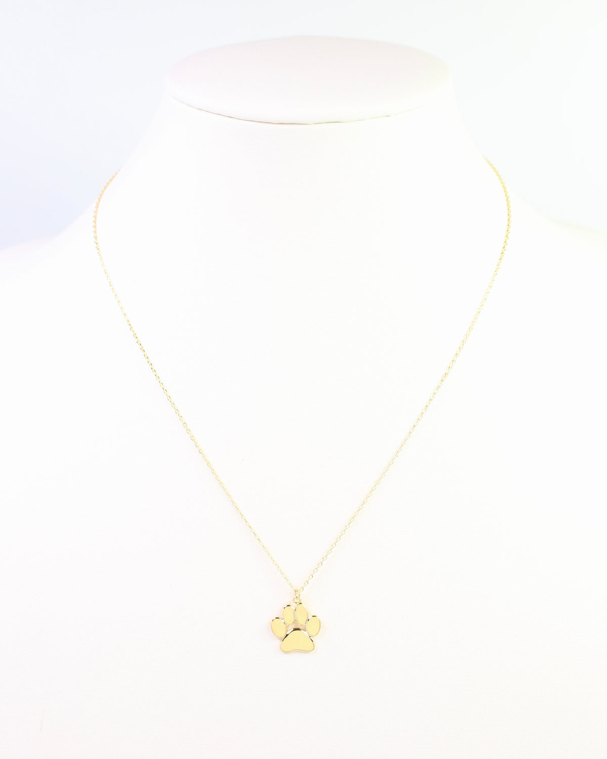 Let's Bark Paw Print Necklace WR Gold