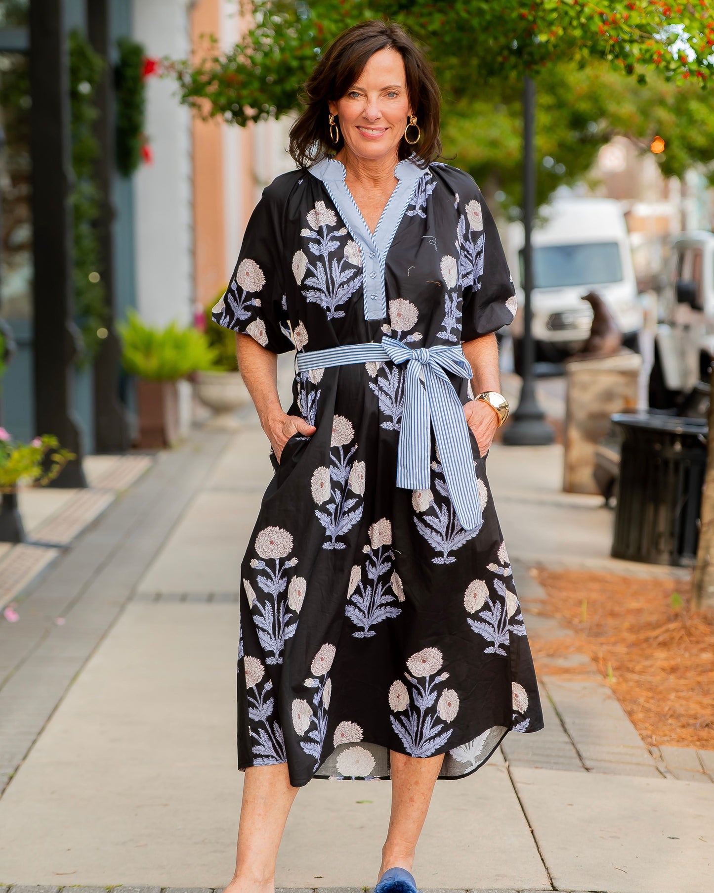 Ardmore Floral Maxi Dress-Black/Blue