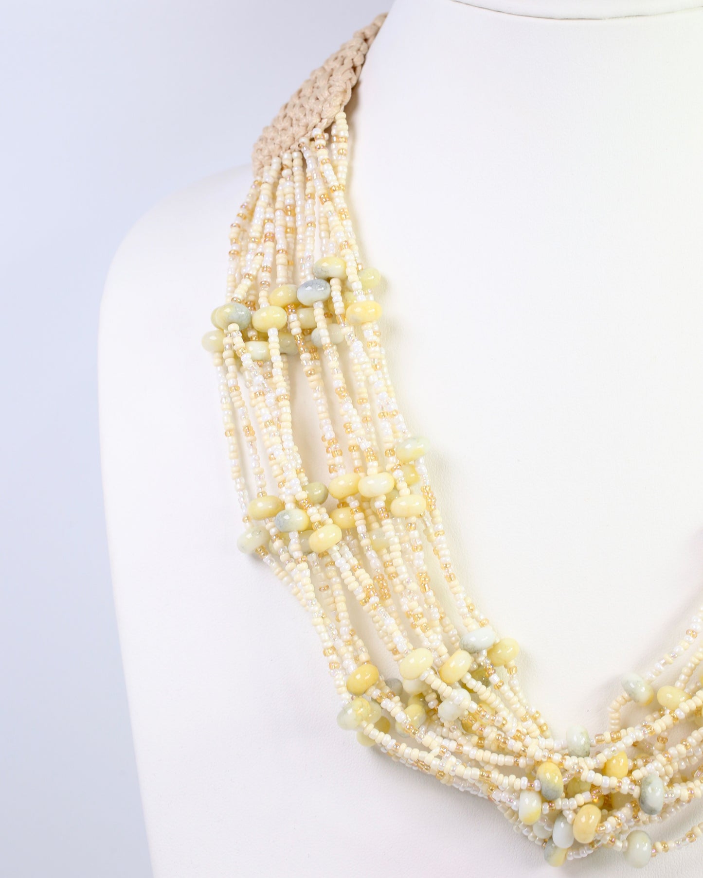 Livonia Multi Layered Beaded Necklace Natural