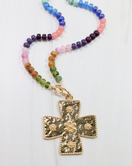 Carol Large Cross Charm Gold