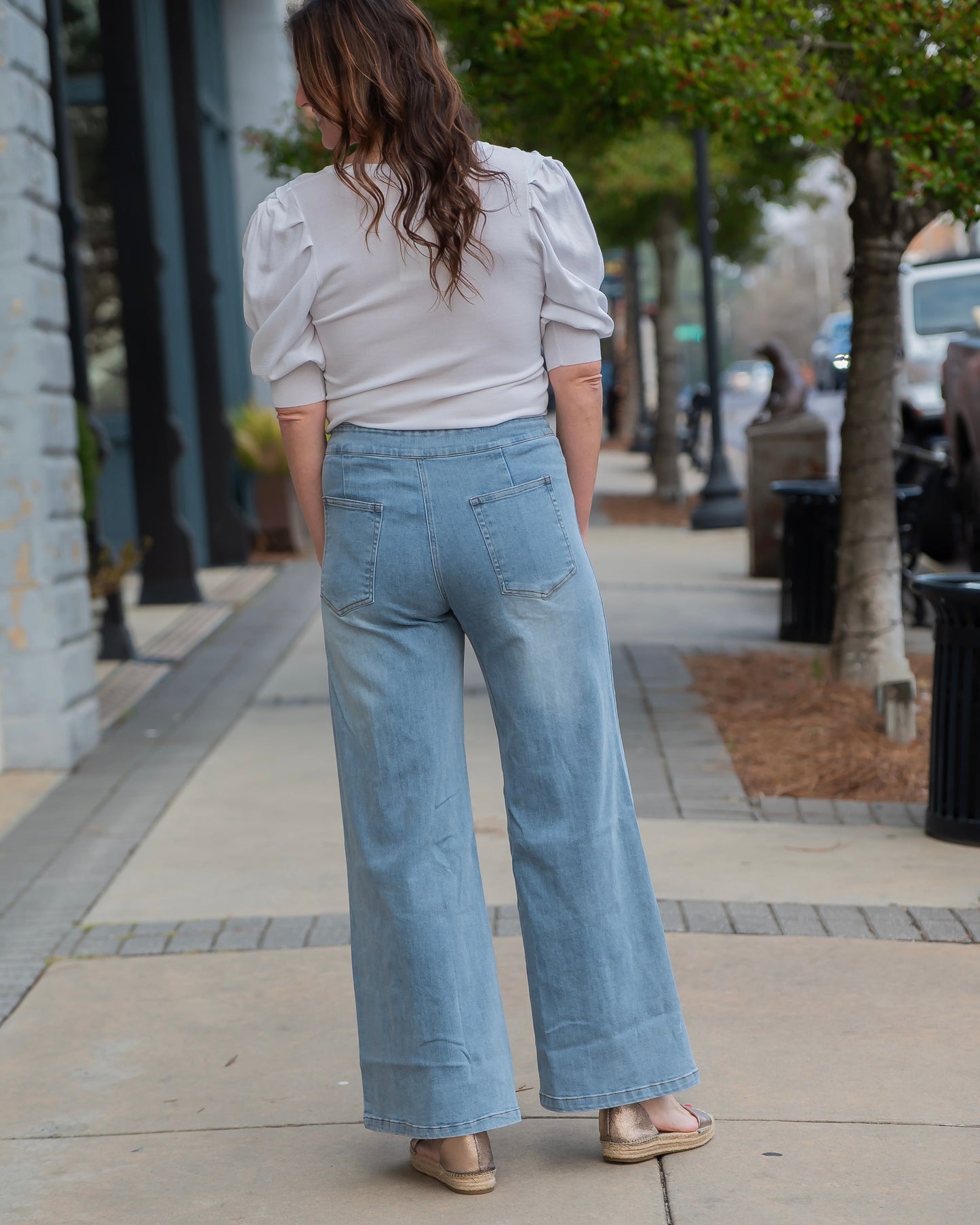 Windham High Waisted Wide Leg Jean-Light Denim
