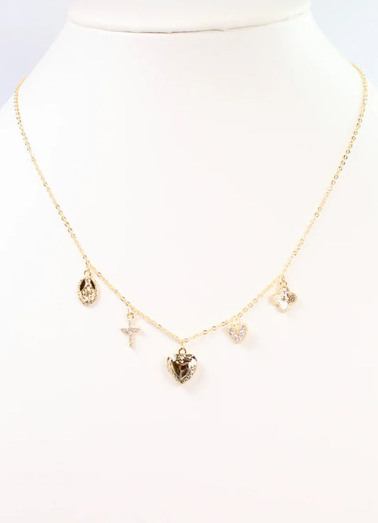 Clarence Charm Necklace Gold