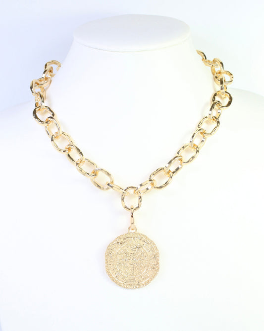 Karissa Hammered Coin Charm Gold