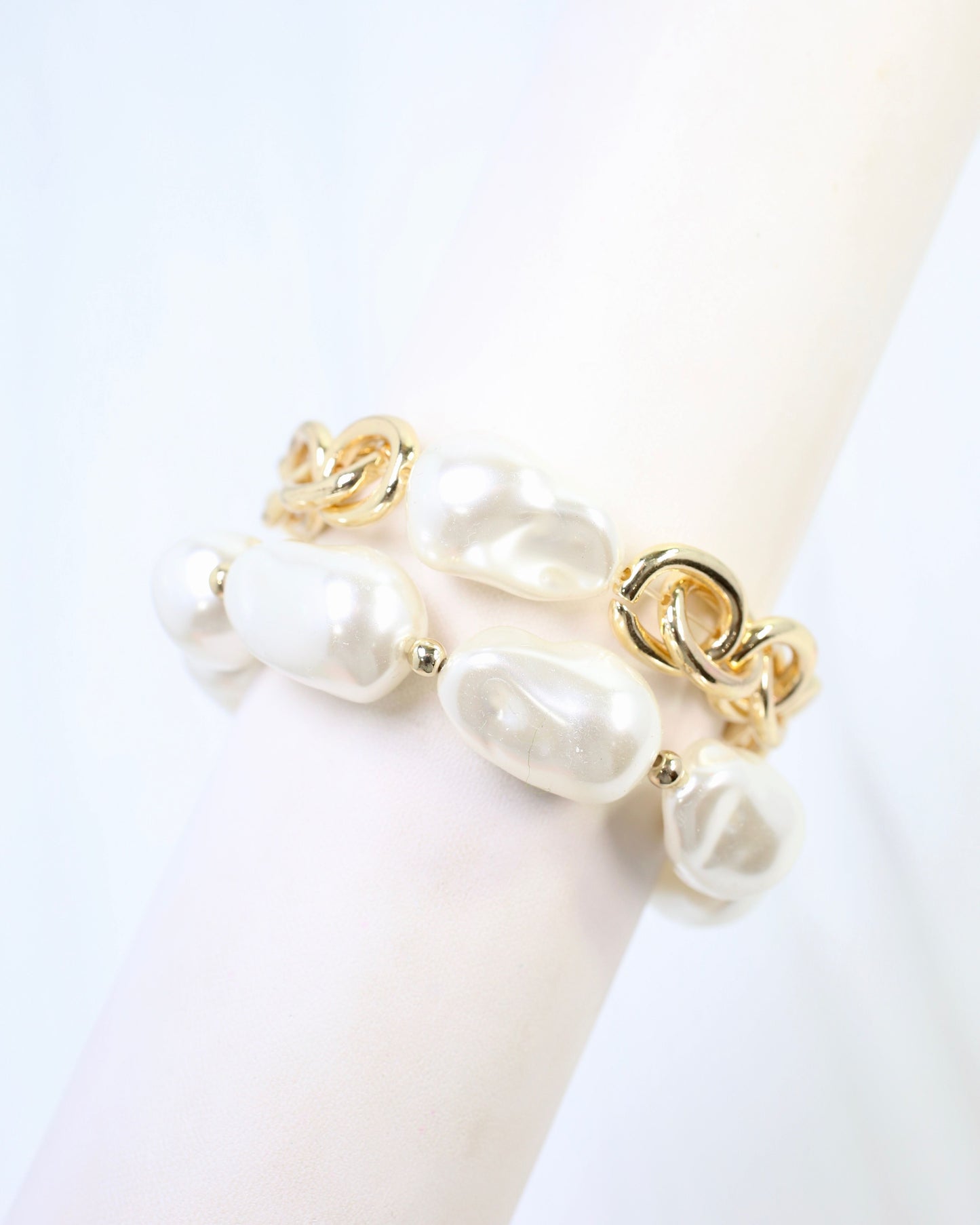 Rosey Pearl Bracelet Set Gold