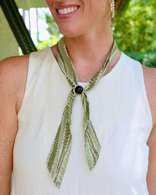 Adalia Adjustable Skinny Scarf Olive
