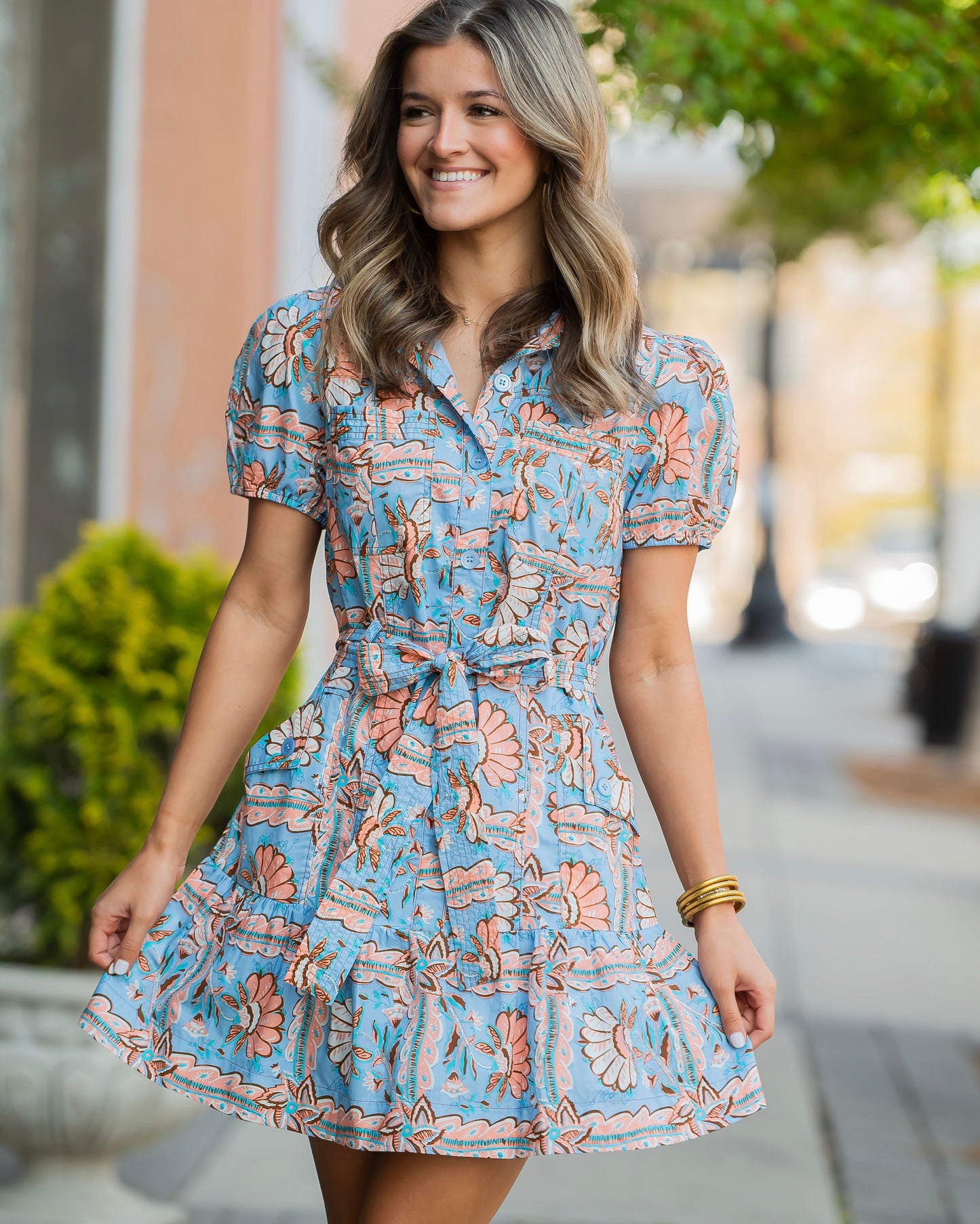 Etta Button Down Drop Waist Dress