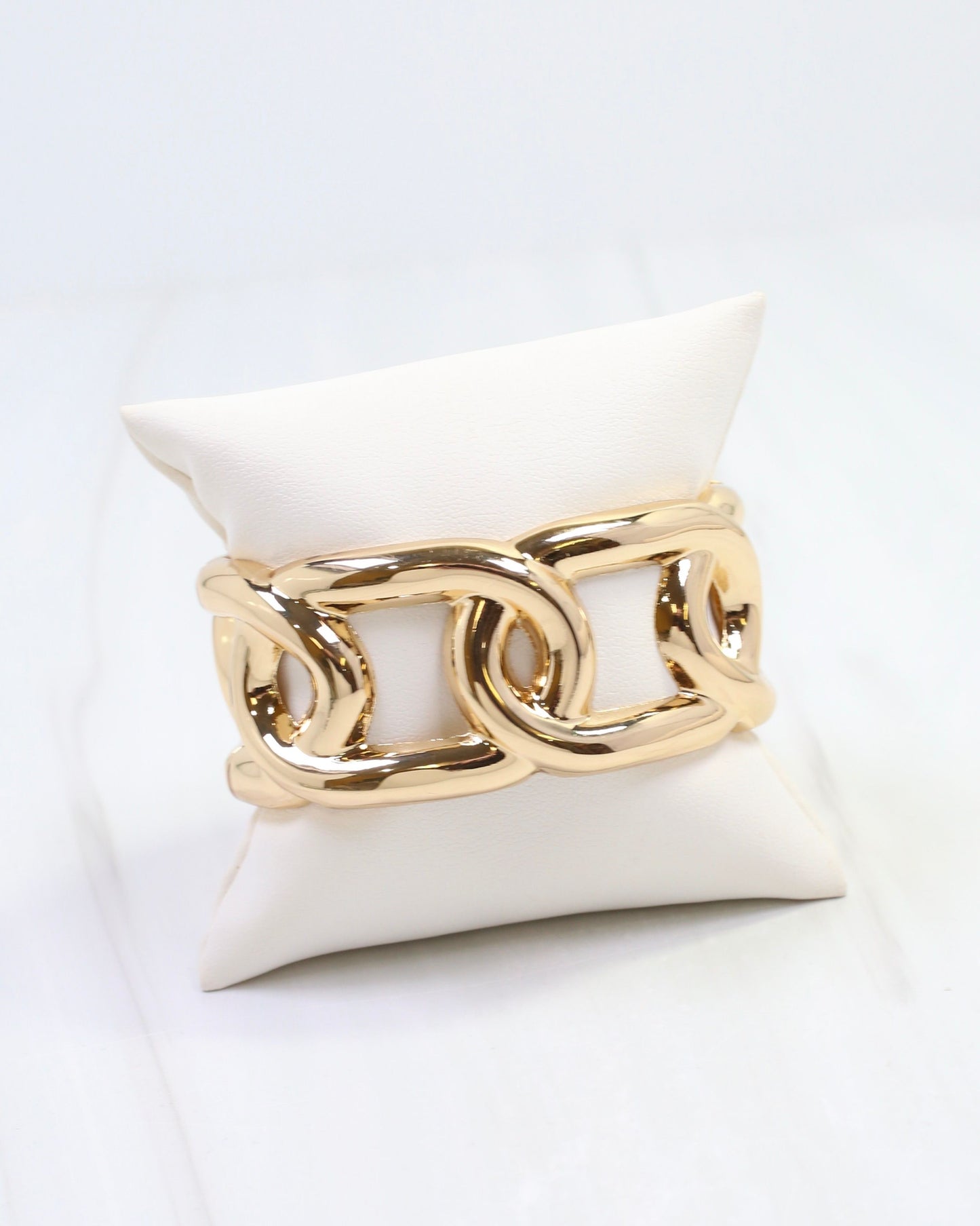 Jean Link Hinged Bangle Bracelet Gold
