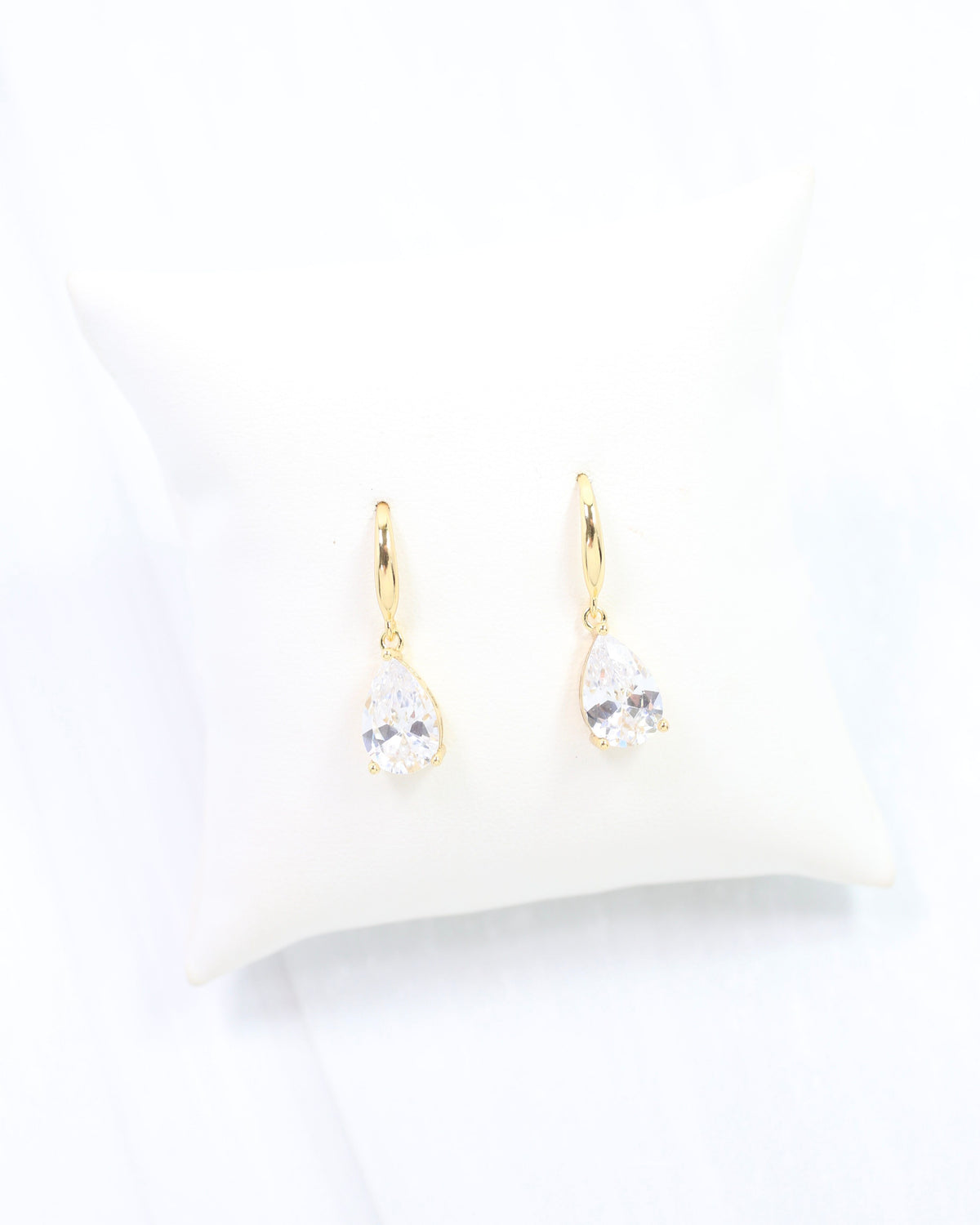 Emma Teardrop  CZ Earring WR Gold