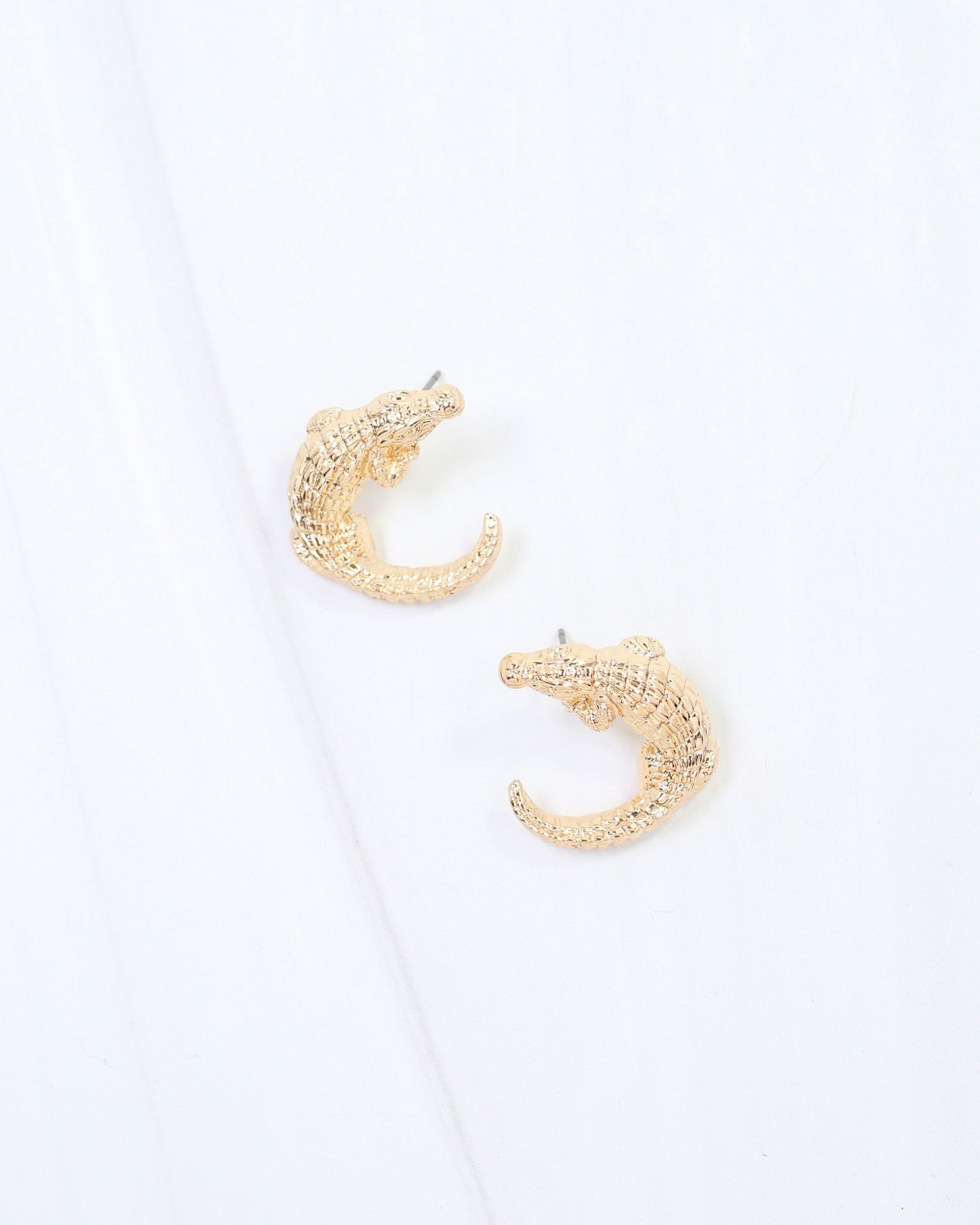 Bridgeton Alligator Stud Earring Gold