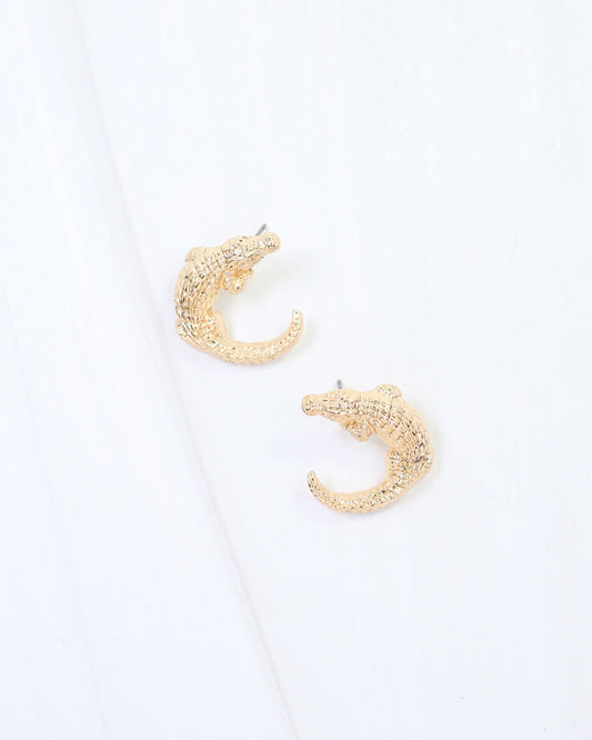 Bridgeton Alligator Stud Earring Gold
