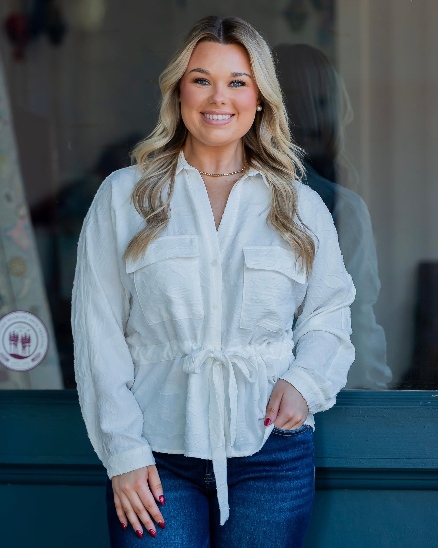 Poppy Utility Tie Waist Blouse