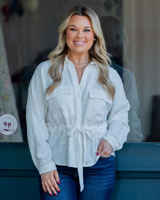 Poppy Utility Tie Waist Blouse
