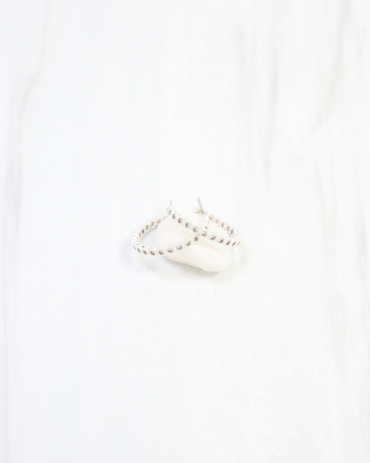 James CZ Pave Hoop Earring WR Silver