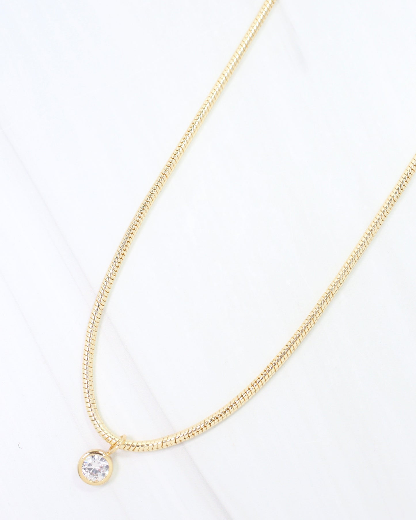 Eve CZ Snake Chain Necklace WR Gold