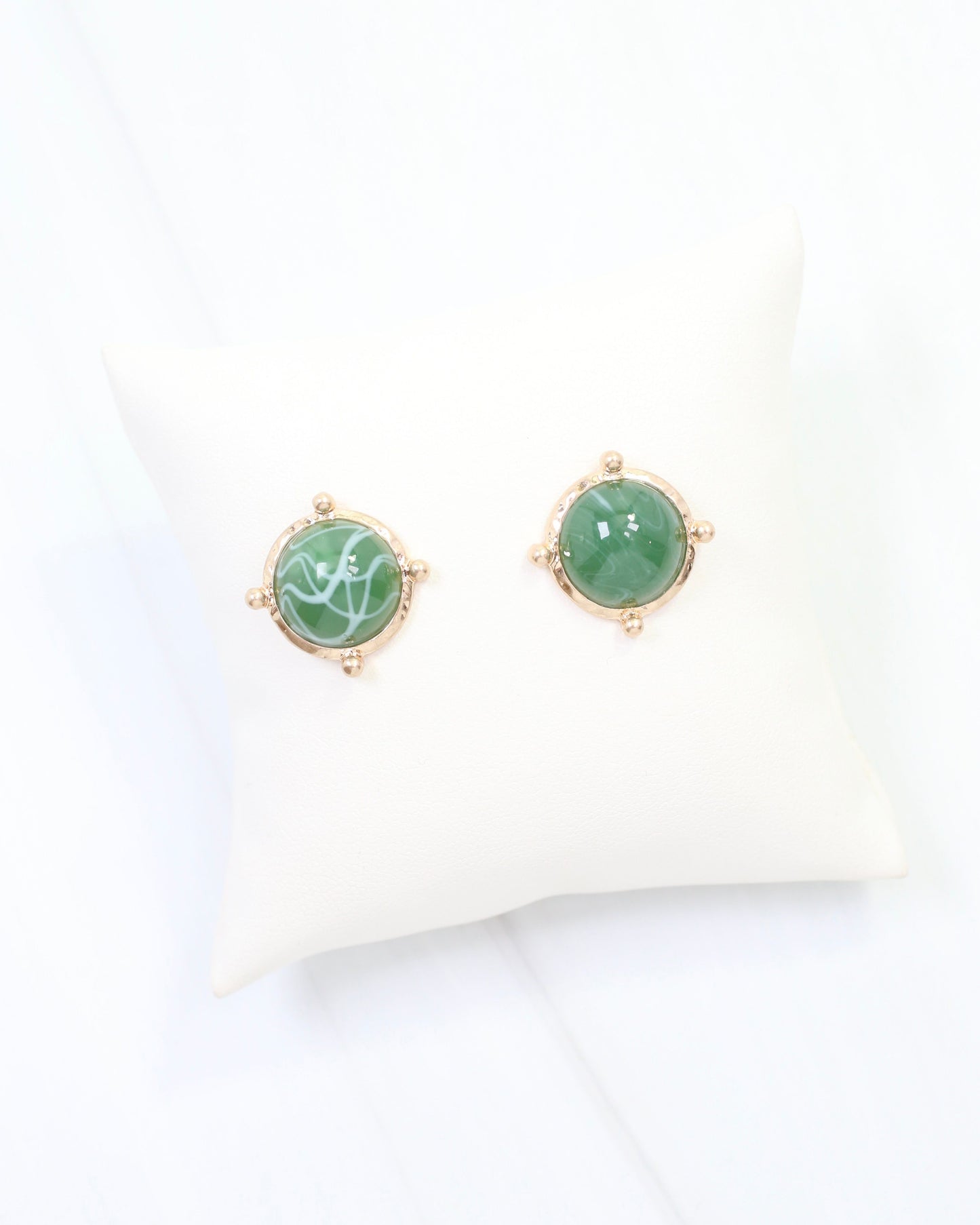 Florissant Round Post Earring Green