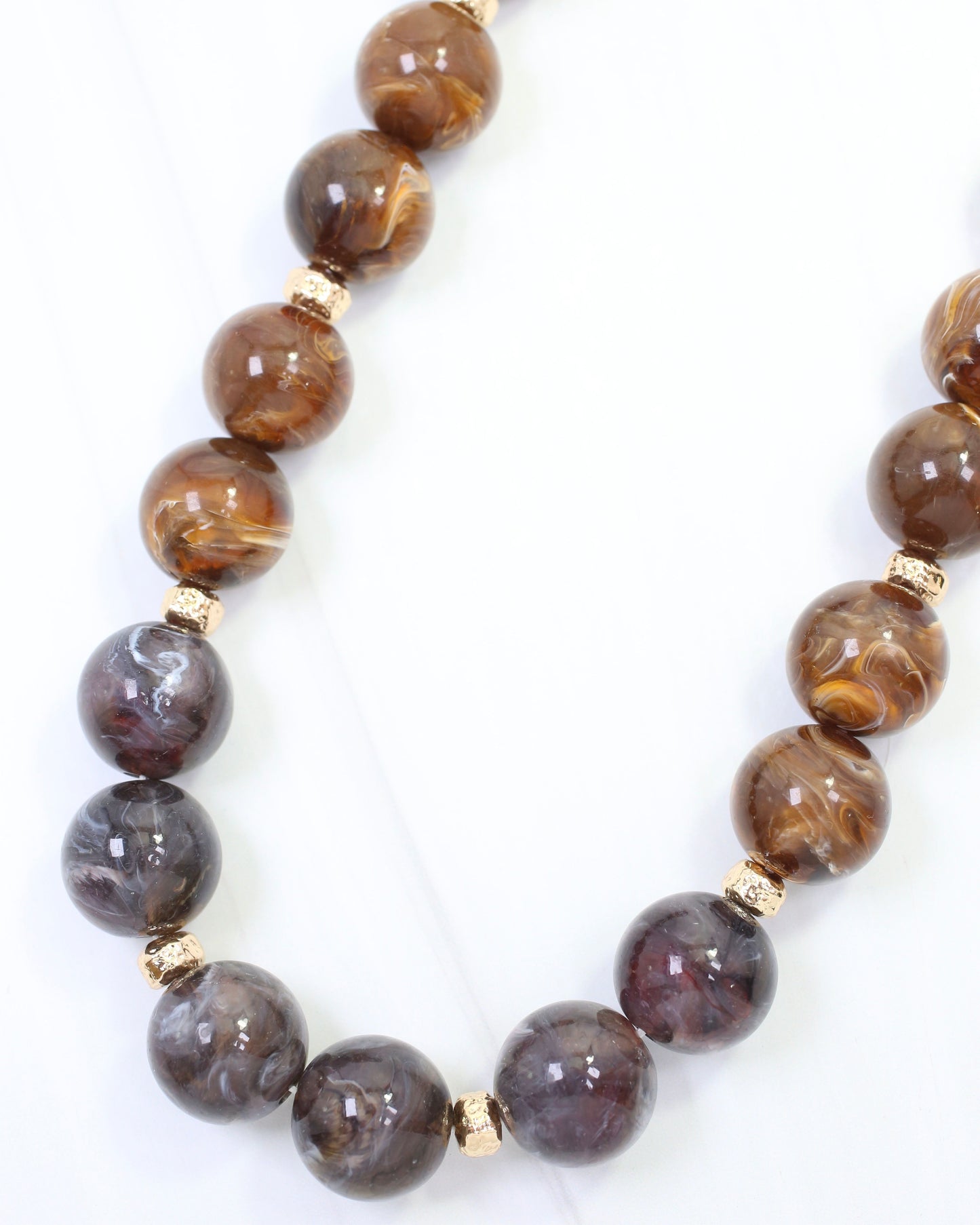 Talbot Beaded Necklace Gray Tortoise