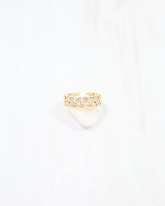Priscila CZ Cube Ring WR Gold
