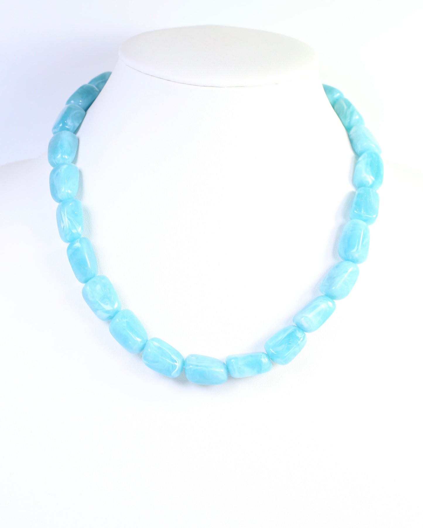 Gawler Marble Beaded Necklace Aqua
