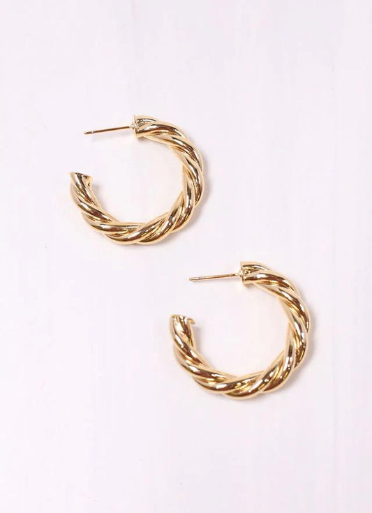 Joshamee Twisted Hoop Earring GOLD