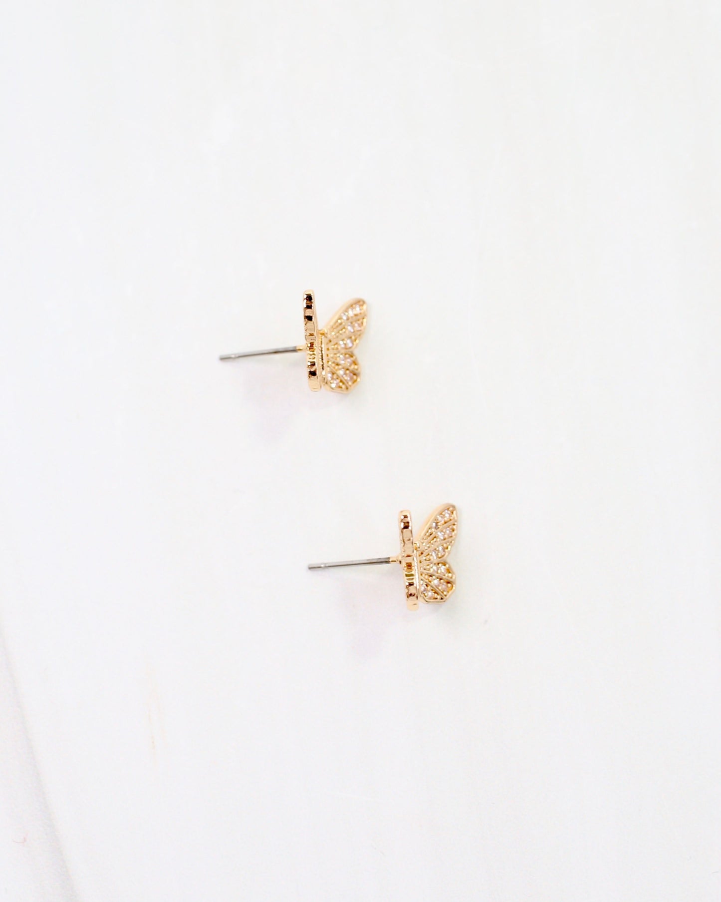 Glendive Butterfly Pave Stud Earring WR Gold