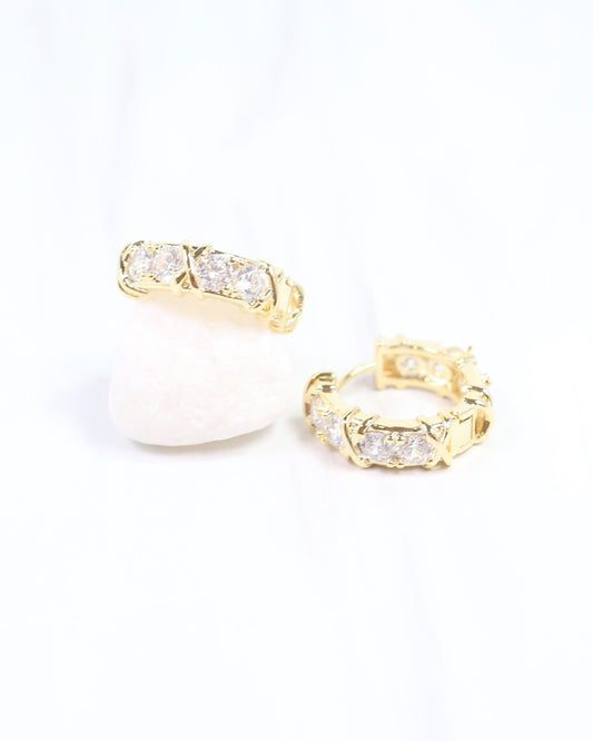 Sykes Crystal Small Hoop Earring Gold