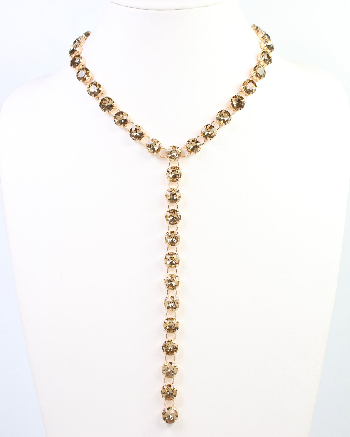 Andrea Rhinestone Y Necklace Topaz