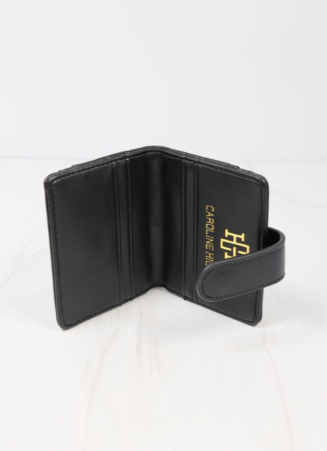 Tate Card Holder Wallet Black V Quilted