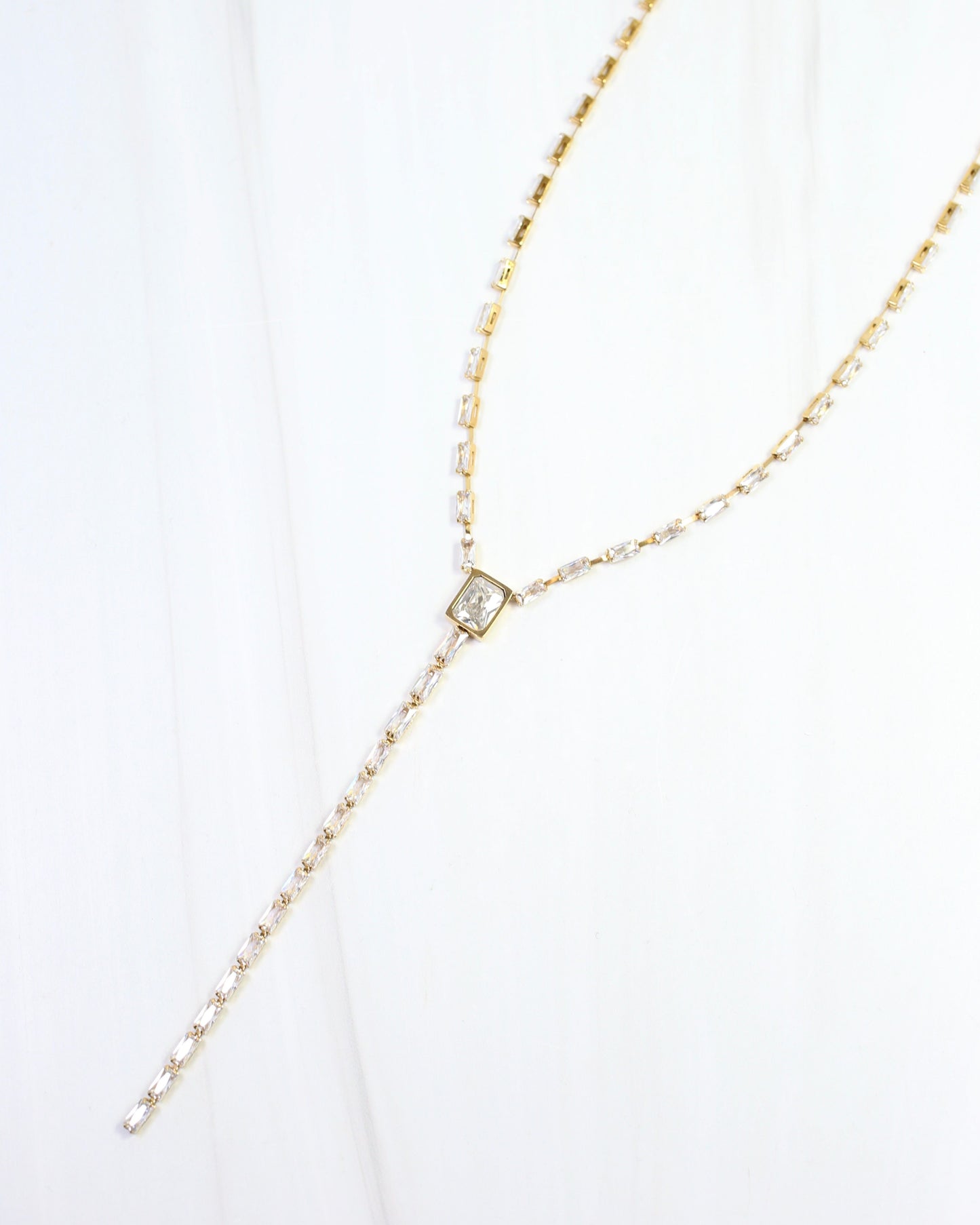 Cosette Crystal Y Necklace WP Gold